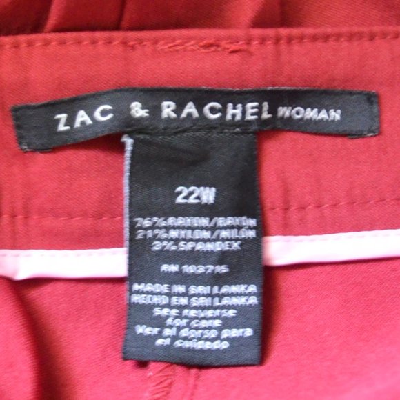 Zac & Rachel Garnet Slim Leg Stretch Pants 22W - Picture 11 of 12